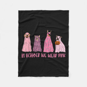 In oktober Draag we Pink Ghost Dogs Borstkanker A Fleece Deken