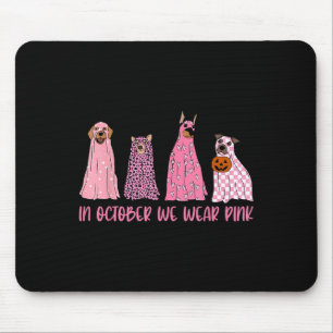 In oktober Draag we Pink Ghost Dogs Borstkanker A Muismat