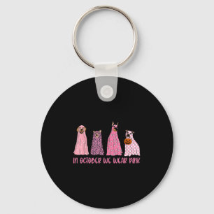 In oktober Draag we Pink Ghost Dogs Borstkanker A Sleutelhanger