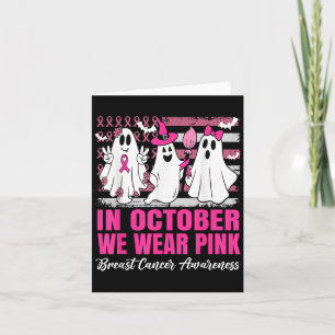In oktober Draag we Pink Ghost Flag Borstkanker A Kaart
