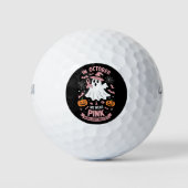 In oktober Draag we Pink Ghost Witch borstkanker Golfballen (Voorkant)