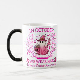 In oktober Draag we Pink Ghost Witch borstkanker Magische Mok