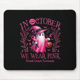 In oktober Draag we Pink Ghost Witch borstkanker Muismat