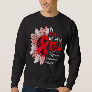 In oktober Draag we Red Sunflower Dyslexia Awarene Trui