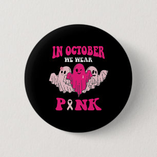 In oktober Draag we roze 1 Ronde Button 5,7 Cm