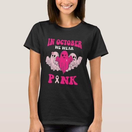 In oktober Draag we roze 1 T-shirt (Voorkant)