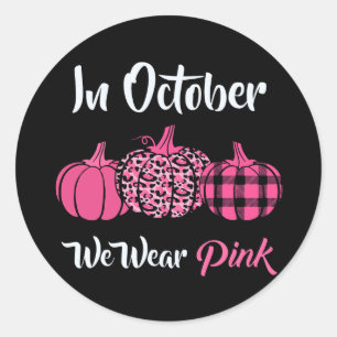 In oktober draag we roze (2) ronde sticker