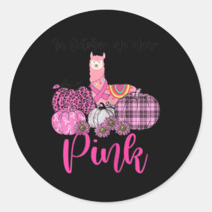 In oktober Draag we roze baard Ronde Sticker