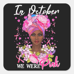 In oktober Draag we roze bal Vierkante Sticker