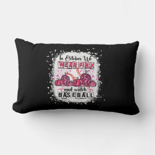 In oktober draag we roze Baseball Breast Cancer Aw Kussen