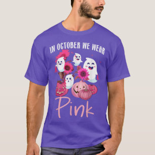 In oktober Draag we roze Boo Ghost Breast Cancer A T-shirt