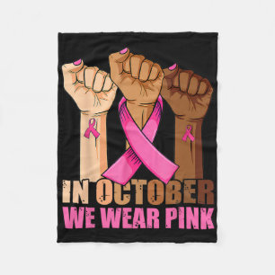 In oktober Draag we roze borstkanker. Fleece Deken