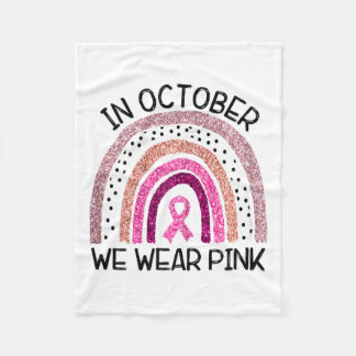 In oktober Draag we roze borstkanker Fleece Deken