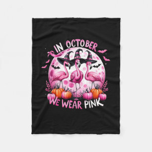 In oktober Draag we roze borstkanker Halloween Fleece Deken
