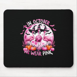 In oktober Draag we roze borstkanker Halloween Muismat