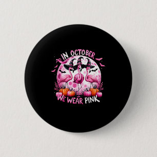 In oktober Draag we roze borstkanker Halloween Ronde Button 5,7 Cm