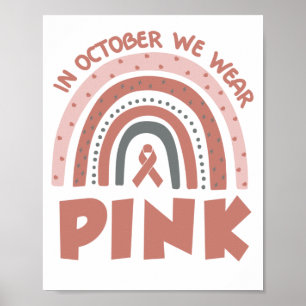 In oktober Draag we roze borstkanker Poster