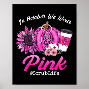 In oktober Draag we roze borstkanker Poster