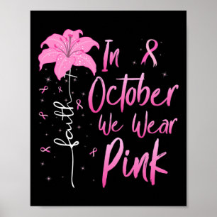 In oktober Draag we roze borstkanker Poster