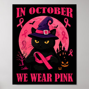 In oktober Draag we roze borstkanker Poster