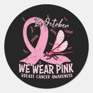 In oktober Draag we roze borstkanker Ronde Sticker