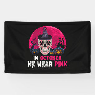 In oktober Draag we roze borstkanker Spandoek