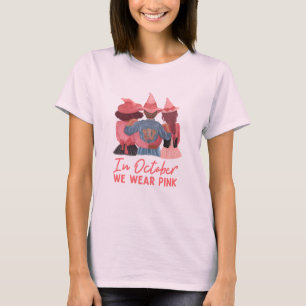 In oktober Draag we roze borstkanker T-shirt