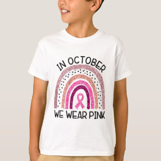 In oktober Draag we roze borstkanker T-shirt
