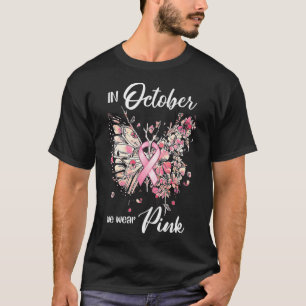In oktober Draag we roze borstkanker T-shirt
