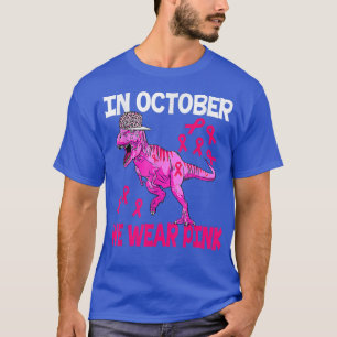 In oktober Draag we roze borstkanker Tre Dino Kind T-shirt