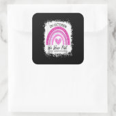 In oktober Draag we roze borstkanker Vierkante Sticker (Tas)