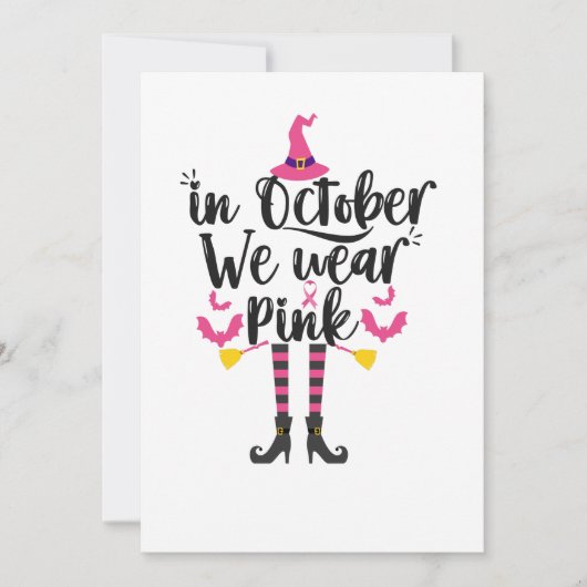 In oktober Draag we roze borstkanker wittekift Kaart (Voorkant)