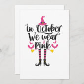 In oktober Draag we roze borstkanker wittekift Kaart (Voorkant / Achterkant)