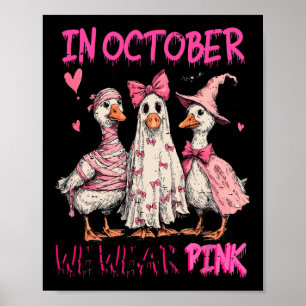 In oktober Draag we roze borstkankerbewustzijn Poster