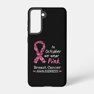In oktober draag we roze borstkankerbewustzijn samsung galaxy hoesje