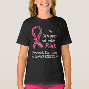 In oktober draag we roze borstkankerbewustzijn t-shirt