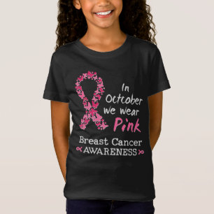 In oktober draag we roze borstkankerbewustzijn t-shirt
