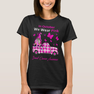 In oktober Draag we roze borstkankergnomen T-shirt