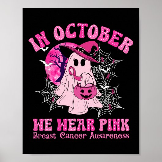 In oktober Draag we roze borstkankervrouwen Ghost Poster (Voorkant)