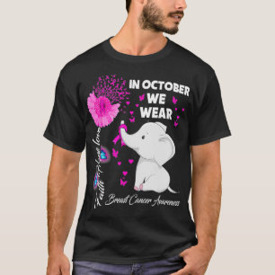 In oktober Draag we roze borstkankerwaarschuwing E T-shirt