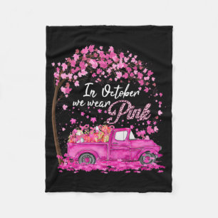 In oktober Draag we roze borstkankerwaarschuwing G Fleece Deken