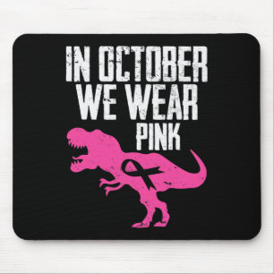 In oktober Draag we roze borstkankerwaarschuwing Muismat