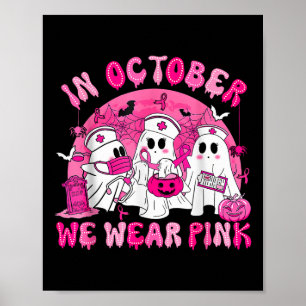 In oktober Draag we roze borstkankerwaarschuwing Poster