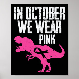 In oktober Draag we roze borstkankerwaarschuwing Poster
