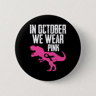 In oktober Draag we roze borstkankerwaarschuwing Ronde Button 5,7 Cm