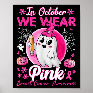 In oktober Draag we roze borstkankerwaarschuwing t Poster