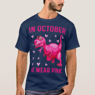 In oktober Draag we roze dinosaurus T-shirt