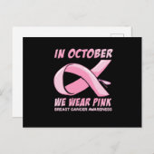 In oktober Draag we roze dragonfly Uitnodiging Briefkaart (Voorkant / Achterkant)