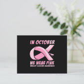In oktober Draag we roze dragonfly Uitnodiging Briefkaart (Staand voorkant)