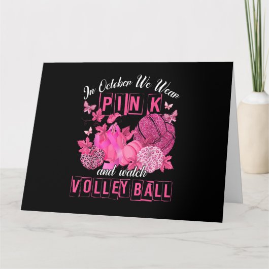 In oktober Draag we roze en bekijken we volleybalb Kaart (Voorkant)